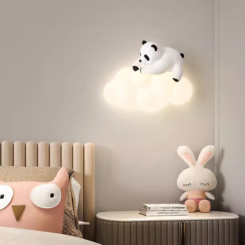 Baby Nursery Knobs - Niedliche Kinderzimmer Panda Wandlampen LED Wolkenlampe
