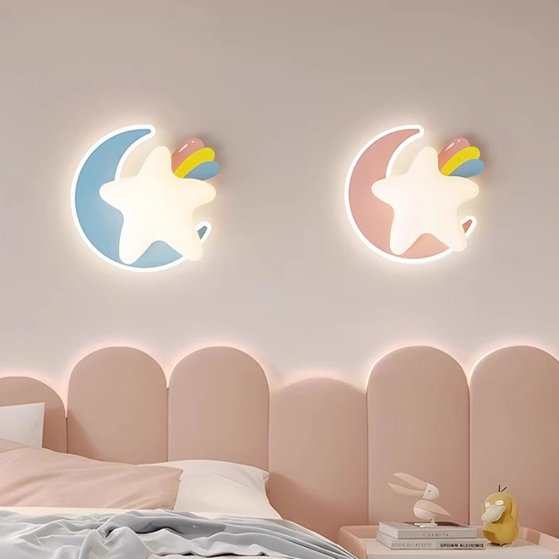 Baby Nursery Knobs - Bunte Kinderzimmer Nachttisch Wandlampen Regenbogen Stern