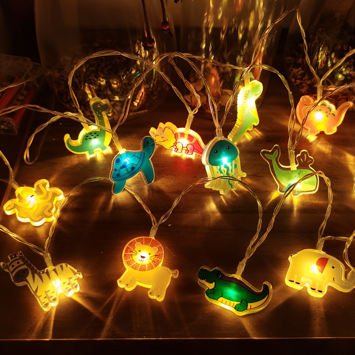 Baby Nursery Animal Theme - Cartoon Wilde Tiere LED Dekorative Lichterketten,