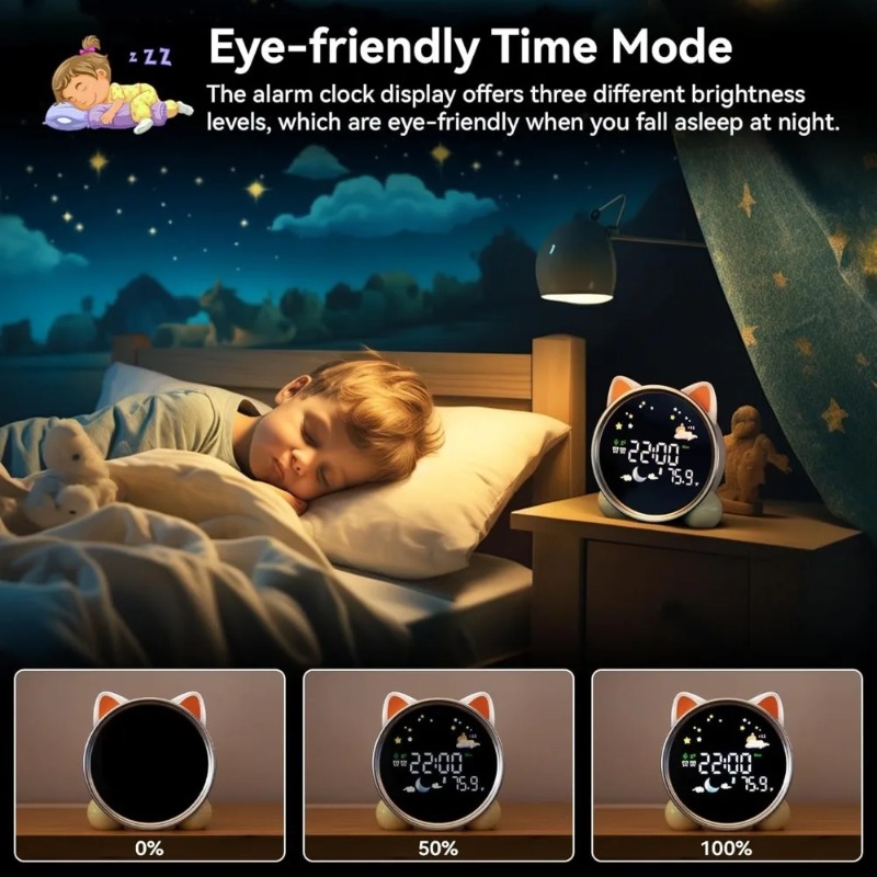Sound Sleep Trainer Clock - Kinder-Wecker mit Aufwachhilfe, Schlaftrainer, Nachtlicht und