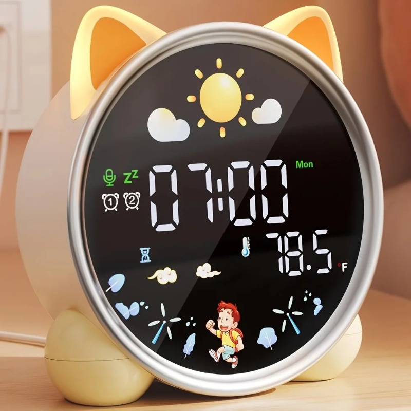 Sound Sleep Trainer Clock - Kinder-Wecker mit Aufwachhilfe, Schlaftrainer, Nachtlicht und