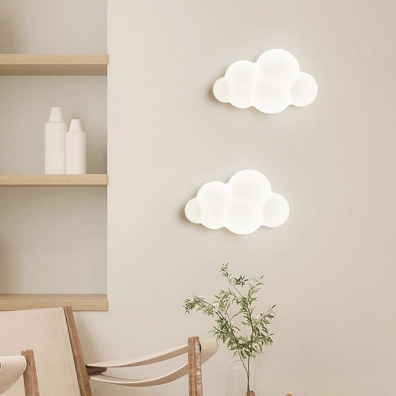 Baby Nursery Knobs - Weiße Wolken-Wandleuchten Kinderzimmer Sternenlampe Schlafzimmer Nachttischlampe