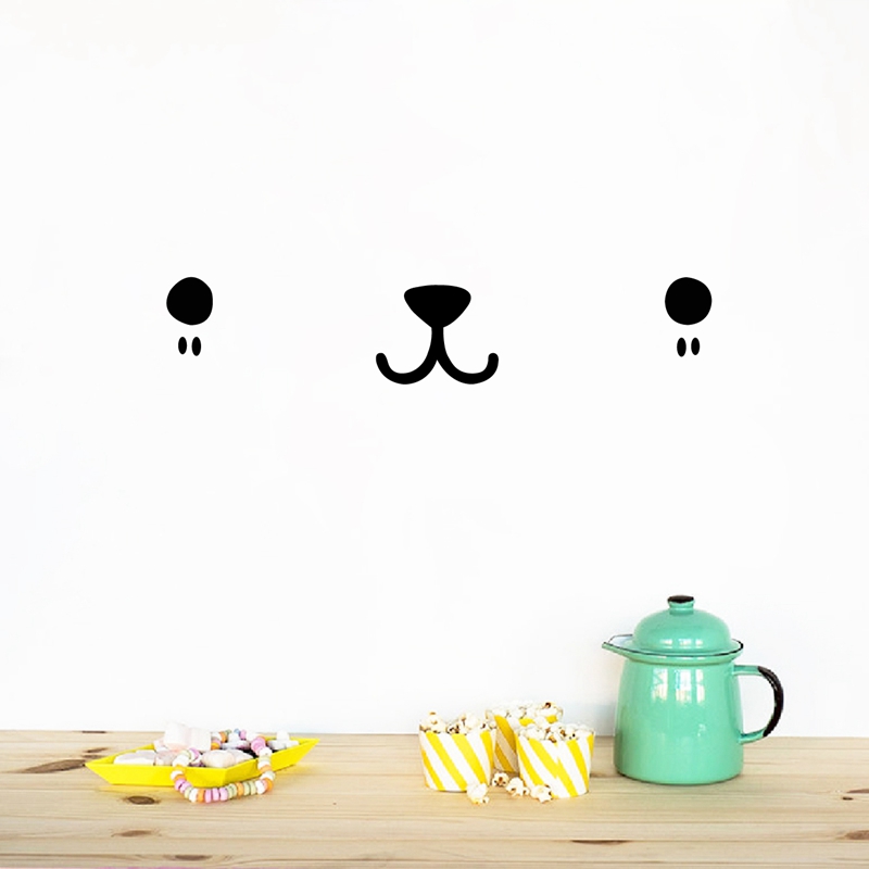 Baby Nursery Furniture - Nette Kawaii Gesicht Wand Kunst Aufkleber
