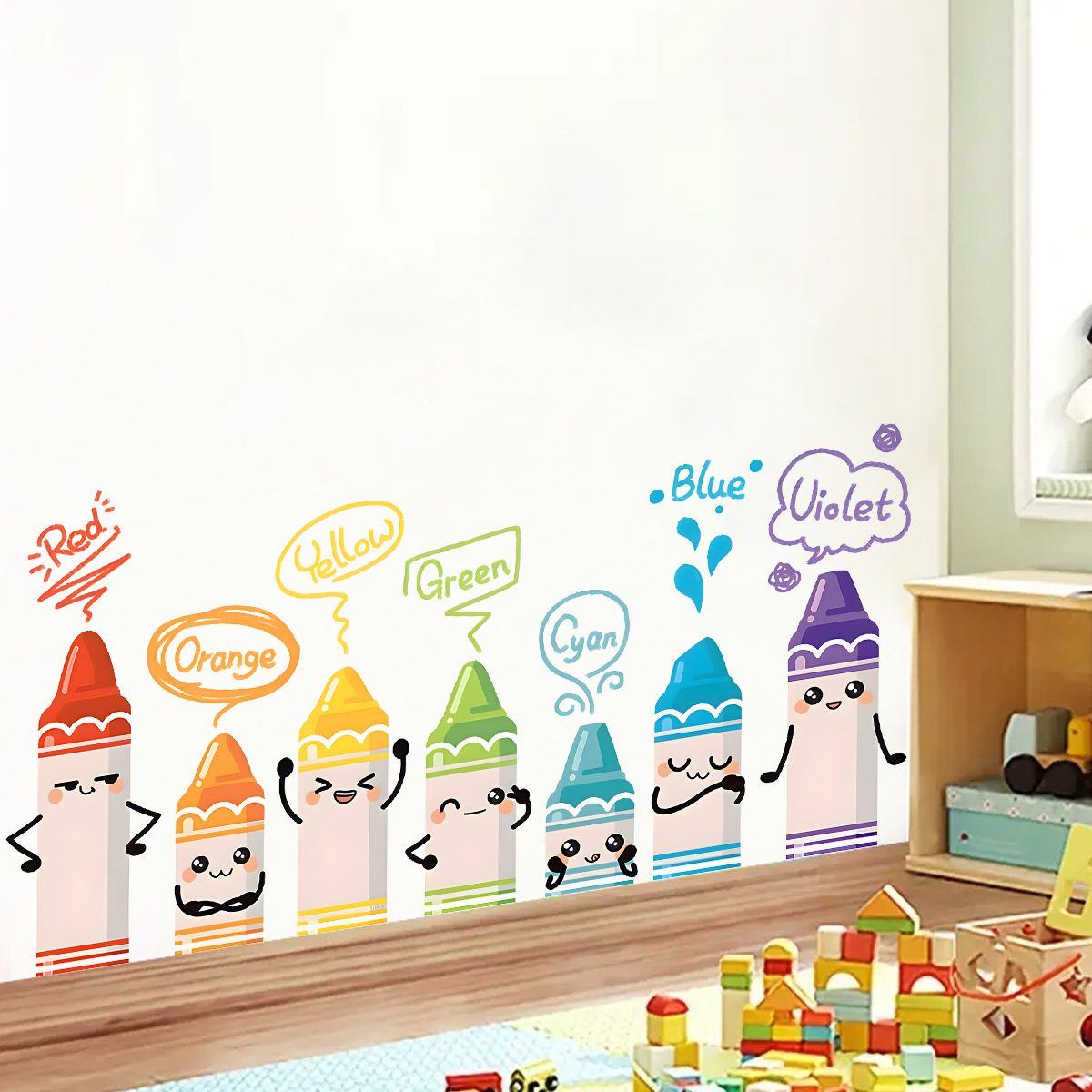 Baby Nursery Furniture - Cartoon süße bunte Kreide Muster Wandaufkleber