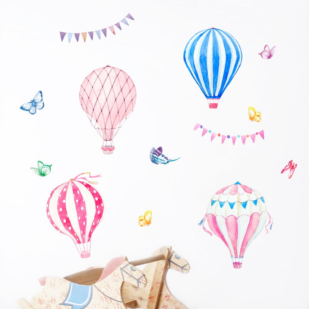 Baby Nursery Mural Wallpaper - Cartoon Heißluftballon Wandaufkleber Kinderzimmer Dekoration Tapete