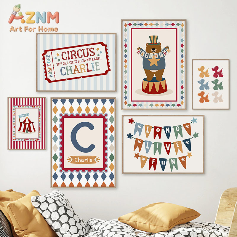 Baby Nursery Prints - Zirkusbär Zauberer Hund Zitat Kinderzimmer Wandkunst