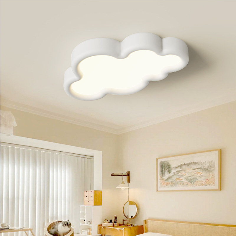 Baby Nursery Knobs - Weiße cremefarbene Wolken-Deckenleuchten, LED-Kinderzimmerlampe, minimalistische warme