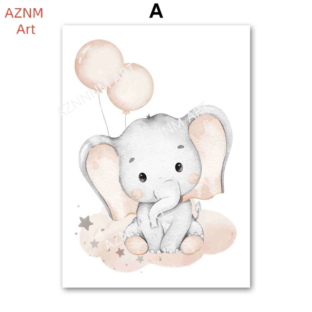 Elefanten-Ballon, Regenbogen,  – Baby Nursery Prints Bewertung und Preis