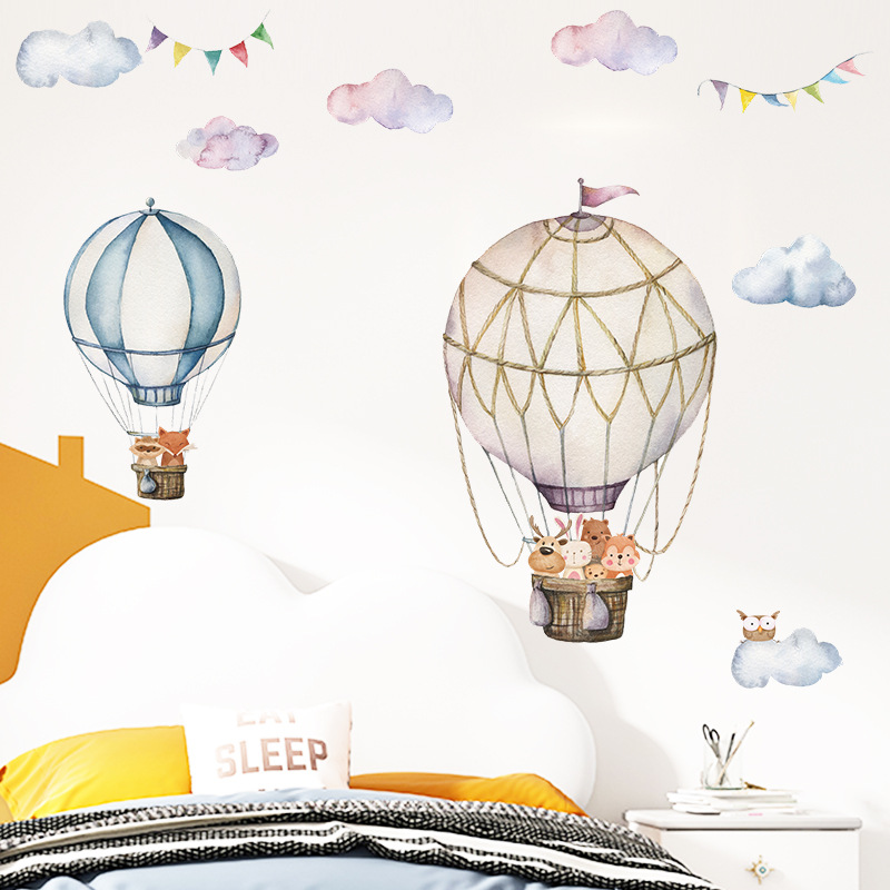 Cartoon Tier Heißer Luft Ballo – Baby Nursery Mural Wallpaper Bewertung und Preis