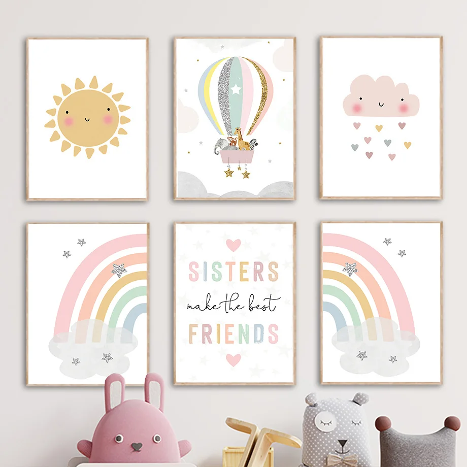 Giraffe Elefant Heißluftballon – Baby Nursery Prints Bewertung und Preis