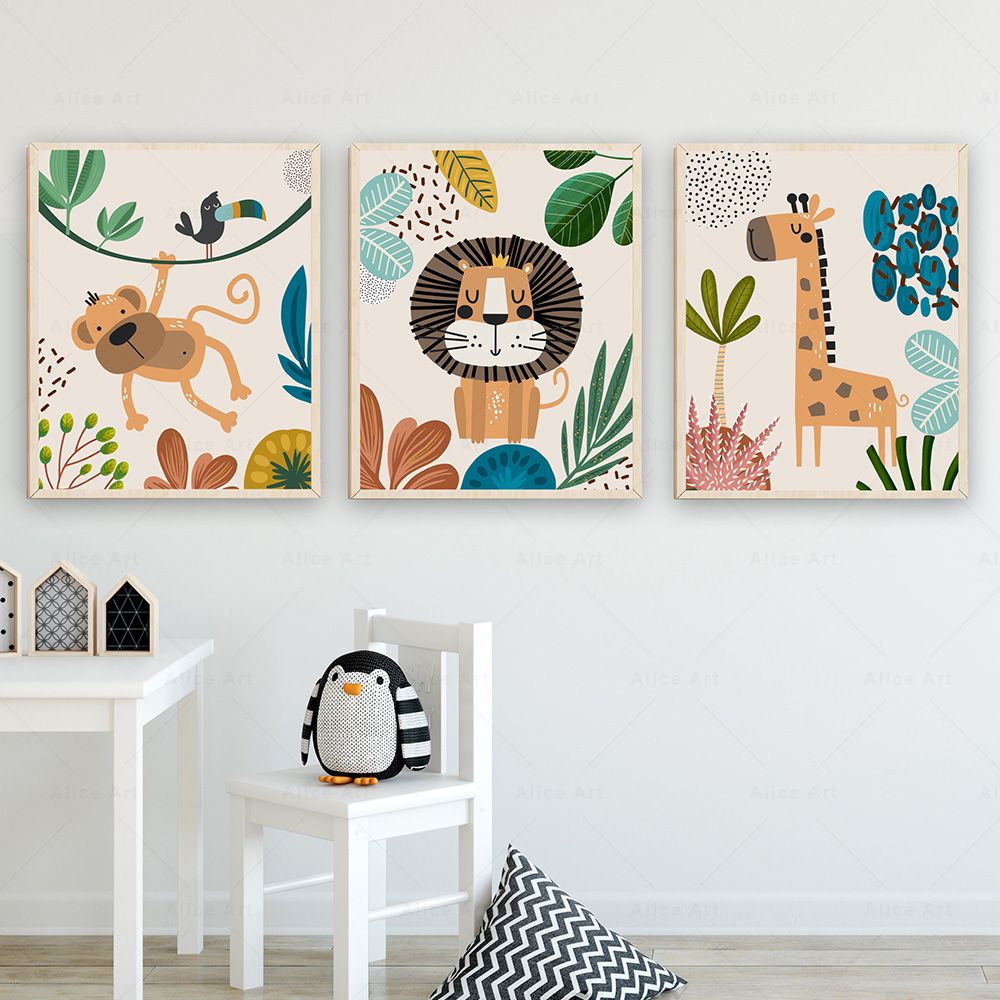 Boho Affe Löwe Giraffe Vogel Z – Baby Nursery Prints Bewertung und Preis