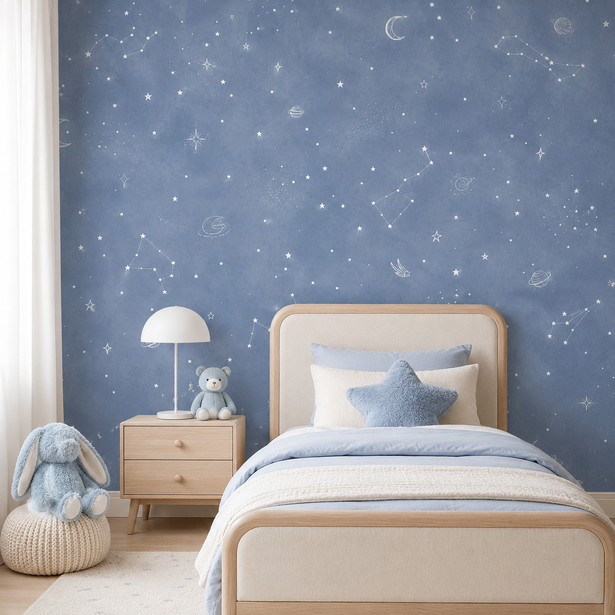 Blaue Sternenhimmel Selbstkleb – Baby Nursery Mural Wallpaper Bewertung und Preis