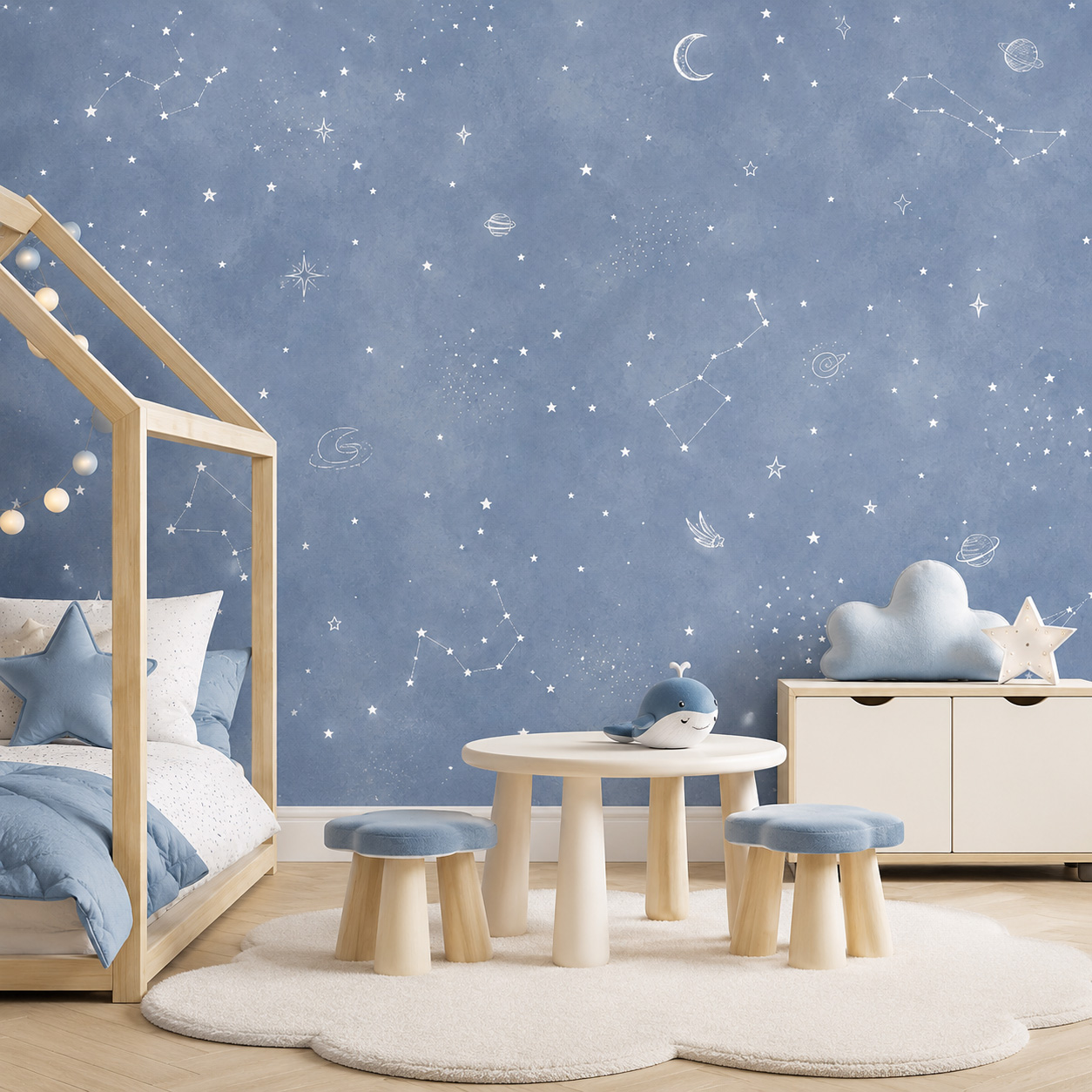 Blaue Sternenhimmel Selbstkleb – Baby Nursery Mural Wallpaper Bewertung und Preis