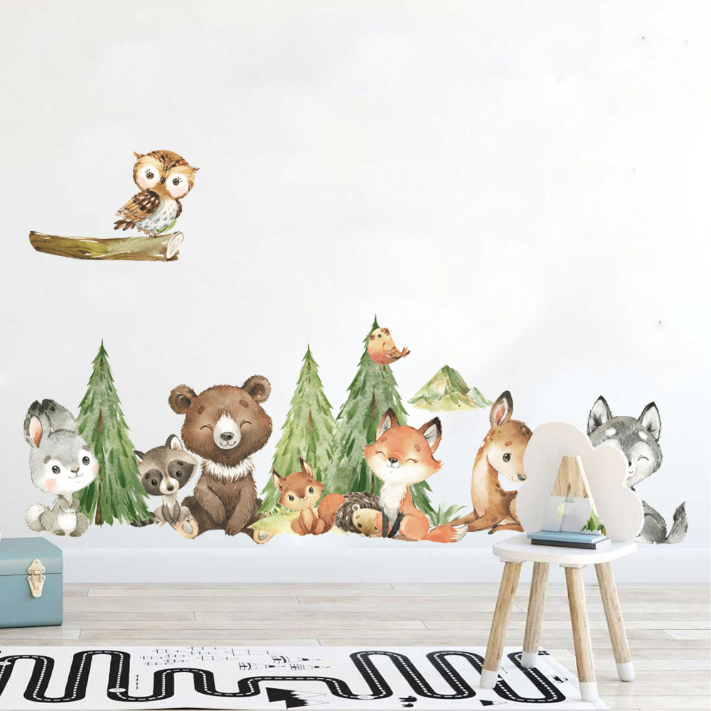 Cartoon Aquarell Wald Tier Wan – Baby Nursery Furniture Bewertung und Preis
