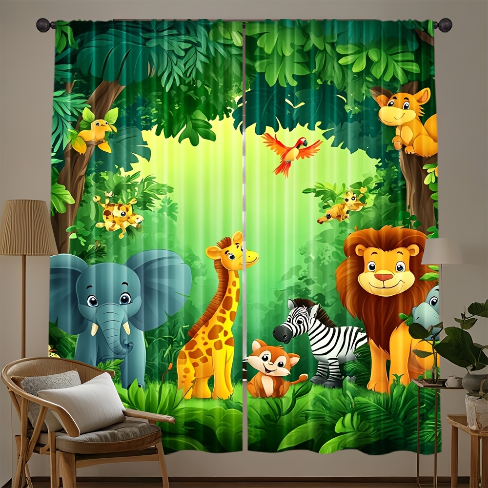 2 Stück Cartoon-Tier-Vorhänge  – Baby Nursery Office Bewertung und Preis