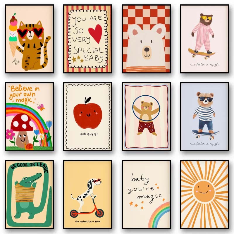 Tiere Poster Drucke Nordic Flo – Baby Nursery Room Bewertung und Preis