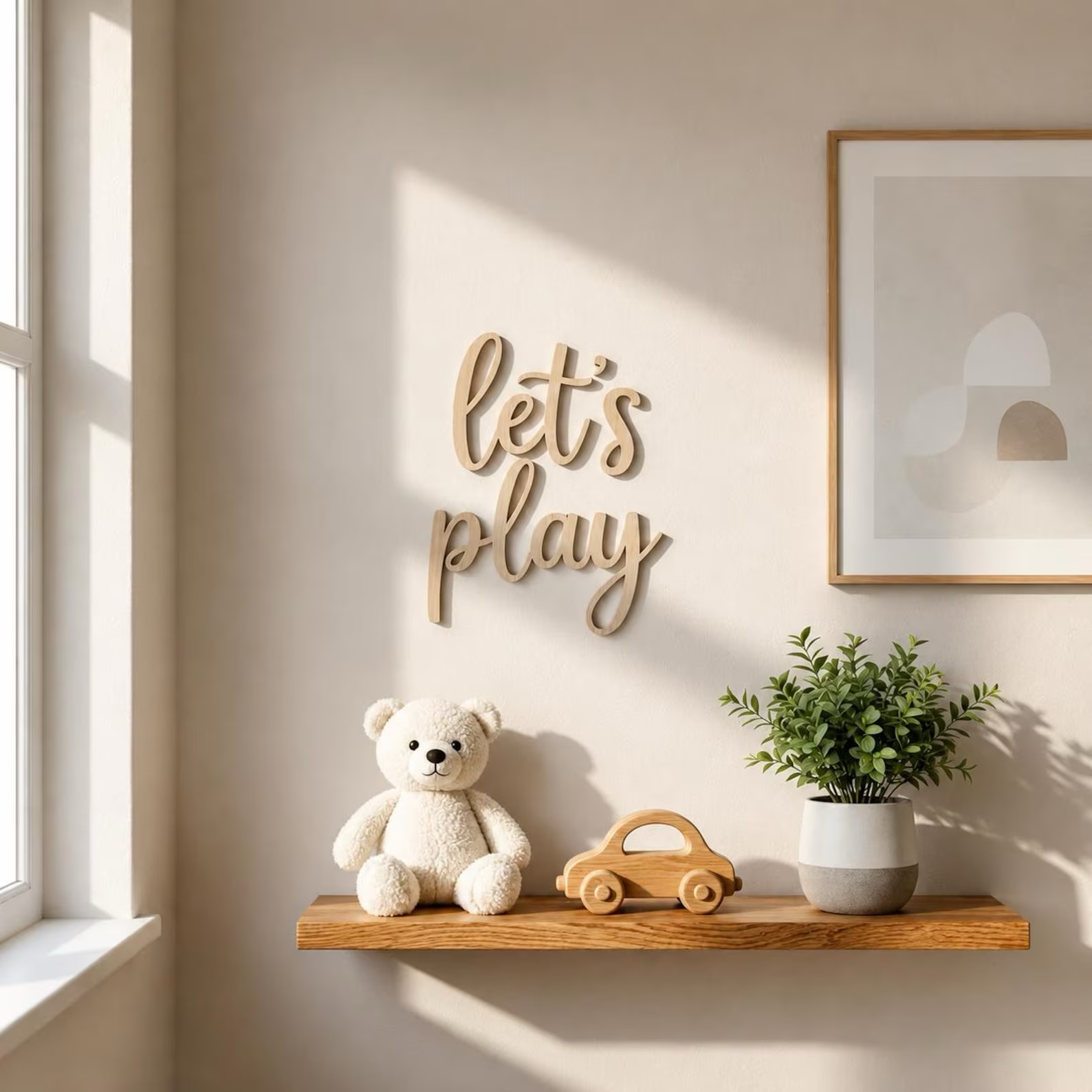 Holzschild 'Let's Play' für di – Baby Nursery Room Bewertung und Preis